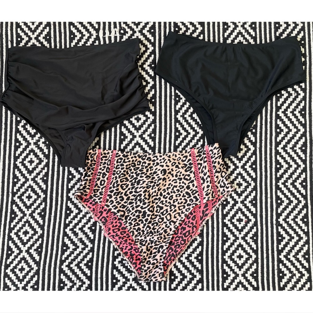 Bundle Of 3 Pairs High Waist Bikini Bottoms